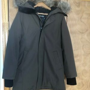 Aritzia Golden by TNA HAVEN Mid-Length Goose Down Parka SMALL Monterey Olive